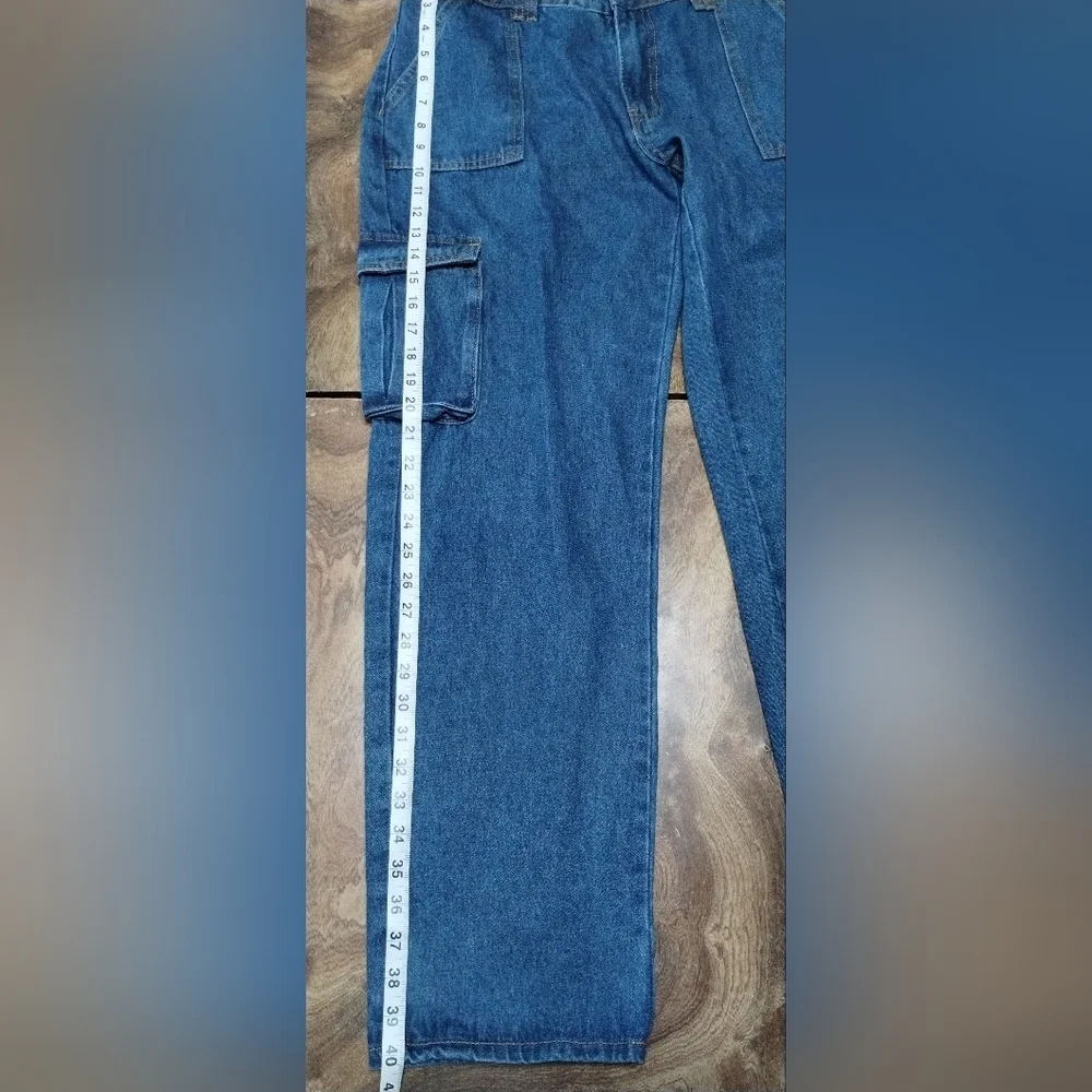 SHEIN Cargo Jeans Women's Largue Blue